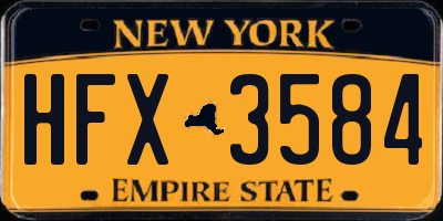 NY license plate HFX3584