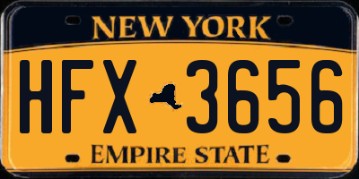 NY license plate HFX3656