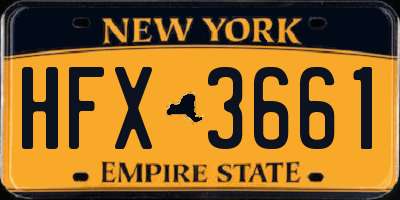NY license plate HFX3661