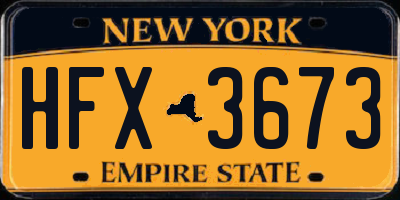 NY license plate HFX3673