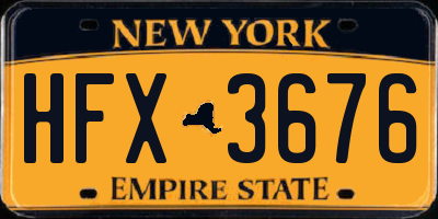 NY license plate HFX3676