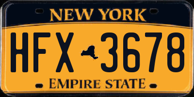 NY license plate HFX3678