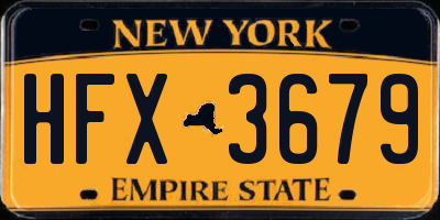 NY license plate HFX3679