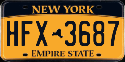 NY license plate HFX3687