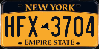 NY license plate HFX3704