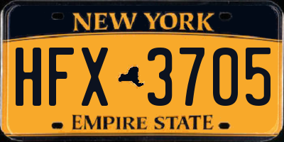 NY license plate HFX3705