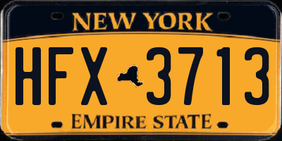 NY license plate HFX3713