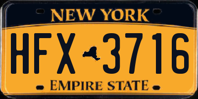 NY license plate HFX3716