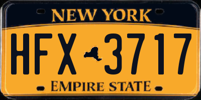 NY license plate HFX3717