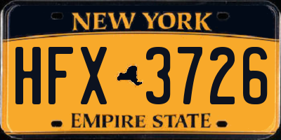 NY license plate HFX3726