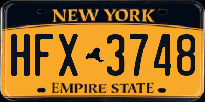 NY license plate HFX3748