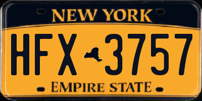 NY license plate HFX3757