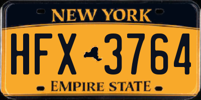 NY license plate HFX3764
