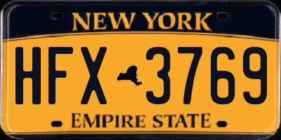 NY license plate HFX3769