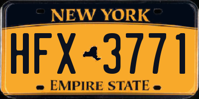 NY license plate HFX3771