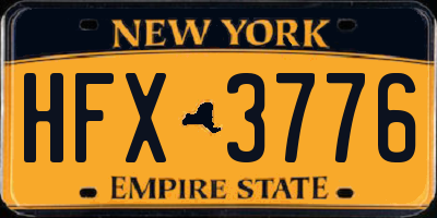 NY license plate HFX3776