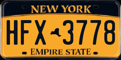 NY license plate HFX3778