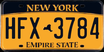 NY license plate HFX3784
