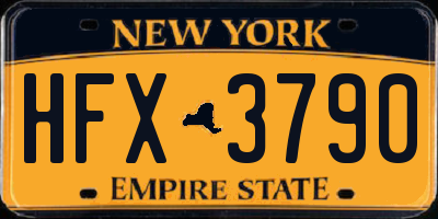 NY license plate HFX3790