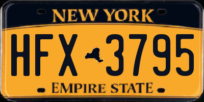 NY license plate HFX3795