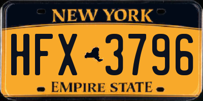 NY license plate HFX3796