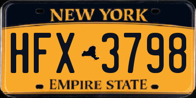 NY license plate HFX3798