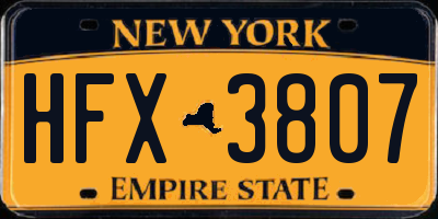 NY license plate HFX3807