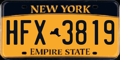 NY license plate HFX3819