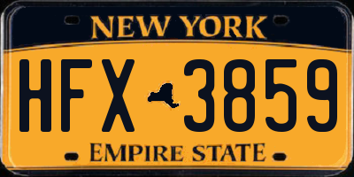 NY license plate HFX3859