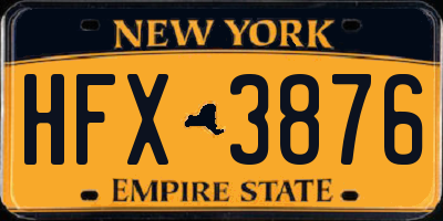 NY license plate HFX3876