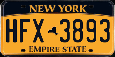 NY license plate HFX3893