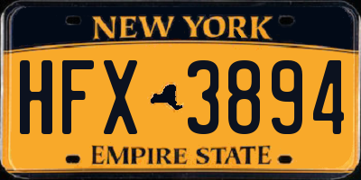 NY license plate HFX3894