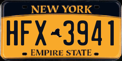 NY license plate HFX3941