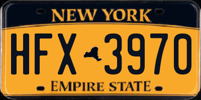 NY license plate HFX3970