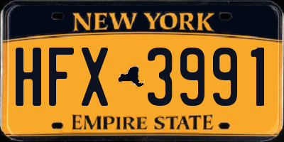 NY license plate HFX3991