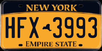 NY license plate HFX3993