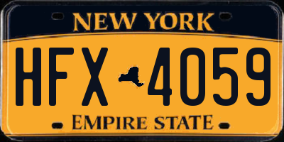 NY license plate HFX4059