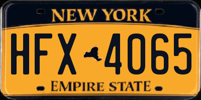 NY license plate HFX4065