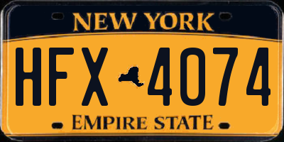 NY license plate HFX4074