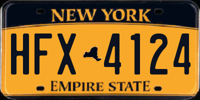 NY license plate HFX4124