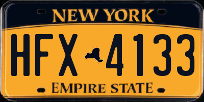 NY license plate HFX4133