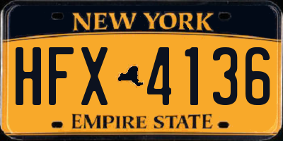 NY license plate HFX4136