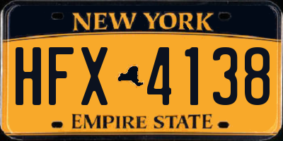 NY license plate HFX4138