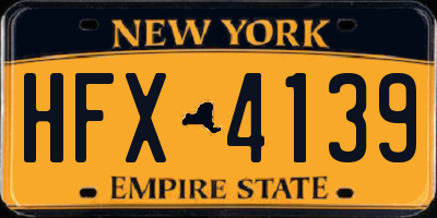 NY license plate HFX4139