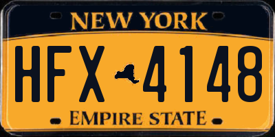 NY license plate HFX4148