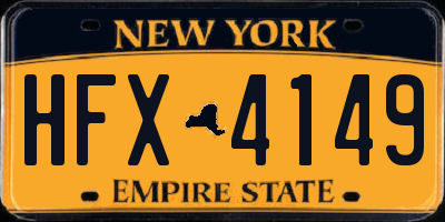 NY license plate HFX4149