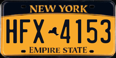 NY license plate HFX4153