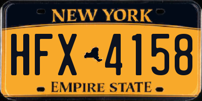 NY license plate HFX4158