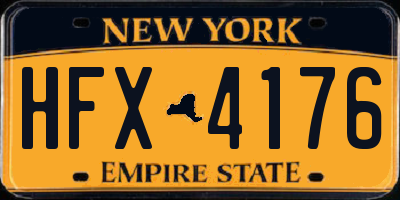 NY license plate HFX4176