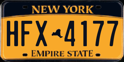 NY license plate HFX4177
